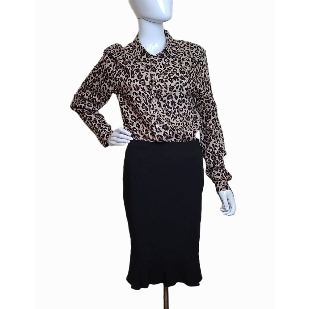 H&M Women's Animal Print Long Sleeve Button Up Shirt Size Small Tags Attached